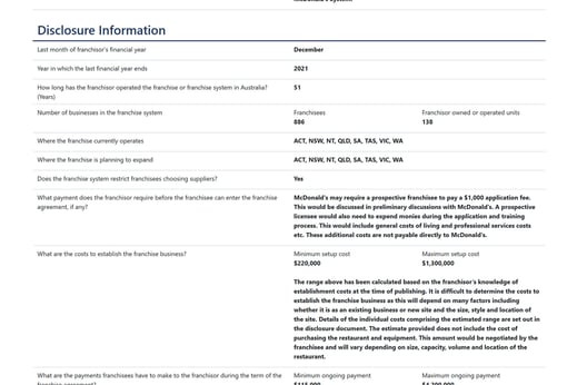 mcdonalds franchise register